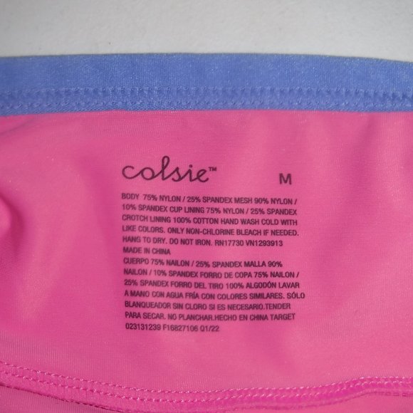 NWT Colsie Pink W/ Sheer Mesh Accents Thong Bodysuit sz M BarbieCore - Picture 3 of 3